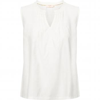 Cream White Ruffle Top, Women's Sleeveless Size XL