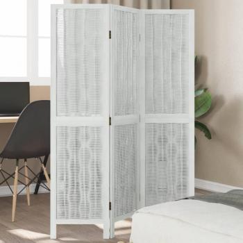 VidaXL 3-Panel Privacy Screen in White Paulownia