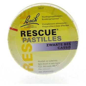 Pastilles de fleurs de Bach Rescue Cassis sans sucre 50 g