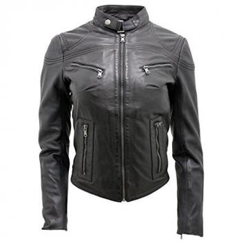 Infinity Women's Brown Slim-Fit Biker Jacket