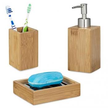 3-teiliges Bambus Badezimmer Set