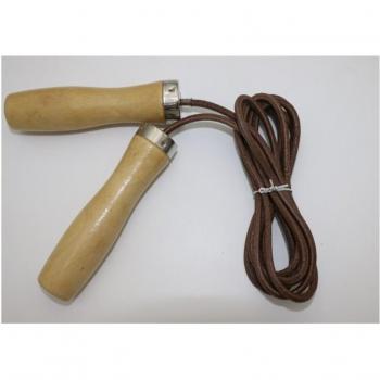 Leather Jump Rope with Wooden Handles and Ball Bearings