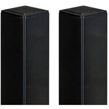 CASANOOV Eisenpfosten DARIO – 2‑teiliges Set, 6 × 6 cm, 250 cm, Mattschwarz