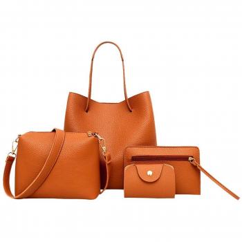 Kit Cuero Mujer: Bolso de Hombro, Bandolera, Mensajero, Llavero de Tarjetas con Patrón