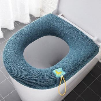 O-Shape Toilet Seat with Handle and Soft Winter Warmer Pad A89