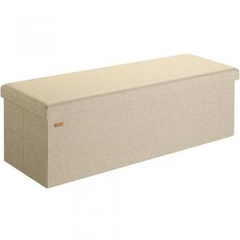 Banc Multifonction Beige 115 × 38 × 38 cm avec Caisse de Rangement