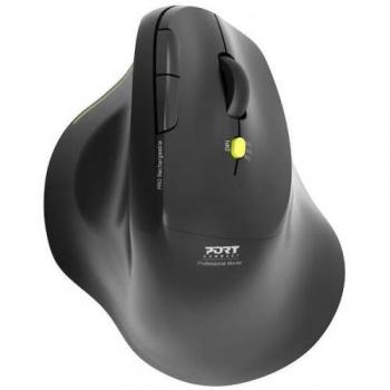 PORT Connect Pro ERGO SOFT – Souris ergonomique 5 boutons, 2,4 GHz/Bluetooth