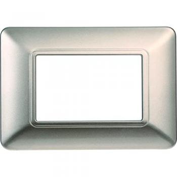 Ettroit Kompatible Deckplatte Bticino Matrix 3‑Module – Titanfarbenes Plastik