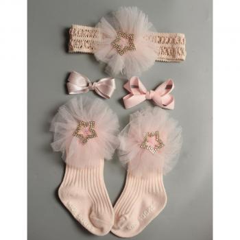 Calcetines para Niñas con Volantes y Diadema 0-24M