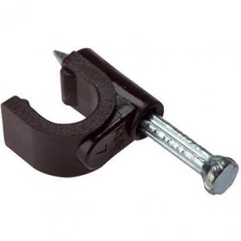 RCC67BR Brown Round Coax Cable Clips 6-7mm