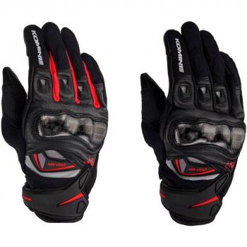 Komine GK224 Carbon Guard Leather Mesh Motorcycle Gloves for Men