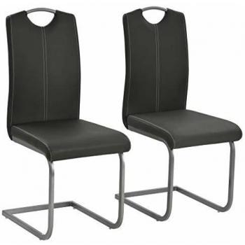 Sillas de Comedor Voladizas 2 Unidades Gris