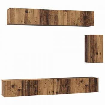 Mobile TV a 6 posti con cassetto, legno ruggine 100x30x30 cm