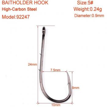 High Carbon Steel Barbed Fishing Hooks 1#-6#