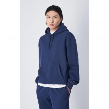 Hoodie mit Logo-Patch in Marine