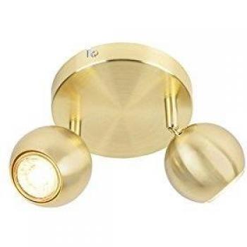 QAZQA Luminaire moderne en métal laiton à 2 ampoules