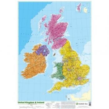 Map Of UK And Ireland NEW English  Schofield And Sims Ltd Poster