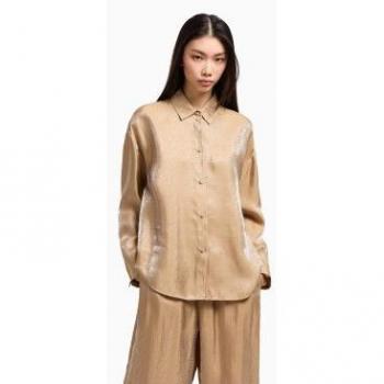 Armani Gold Gleam Silk Dress Shirt – Women M