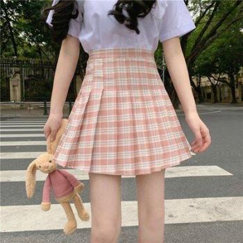 School Girl A-Line Plaid Skirt