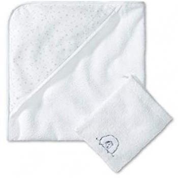 Schiesser Frottier‑Kinder‑Set „Grau/Weiß“ – 74 x74 + 16 x20 cm
