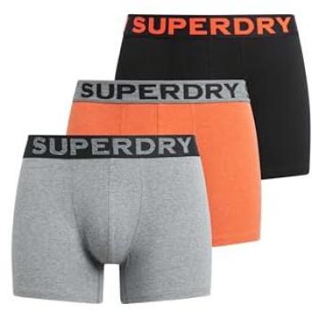 Superdry Men’s Boxers Trio – M3110452b in Black, Bright Orange Marl, Noos Grey Marl