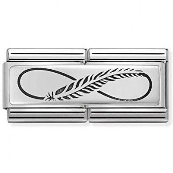 Piuma Infinita in Acciaio e Argento