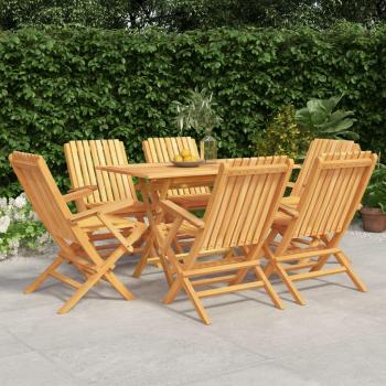Teak 7 Piece Garden Dining Set from vidaXL