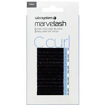 Black, C-shaped, High Volume Lash Extensions, 0.20mm diameter, 11mm length by Salon System (x2960)
