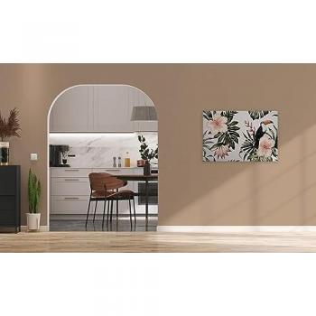 Living walls Vliestapete Livingwalls Leinwand, Hibiskus, Tukan, 90x60 cm