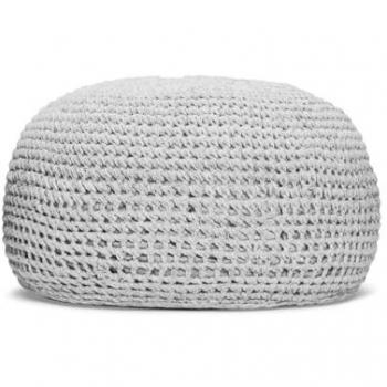 Pouf Ronda 55x55x41 cm Kunststoffgewebe grau