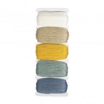 Stitch & Knot Baumwoll-Garn, 5 x 10 m, Pastellfarben-Mix