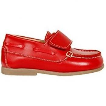 Chaussures bateau Garatti PR0049 en cuir rouge pour enfants
