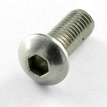 Vis Métaux BHC Tête Bombée Hexagonal Creuse M8 x 16, Acier Zingué Blanc