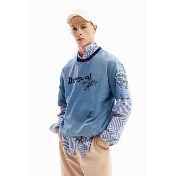 T-Shirt Denim Corto Blu Uomo L Desigual