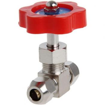 Conjunto Tubo 10 mm + Válvula Aguja + Enchufe de Latón Niquelado