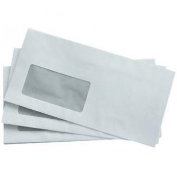 Briefumschlag, DIN Lang, mit Fenster selbstklebend, weiß, 75g