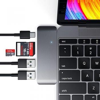 Satechi Combo Hub USB 3.0 Tipo-C de Aluminio 3-en-1