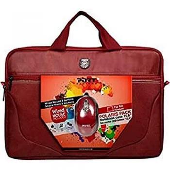 15.6 Polaris Notebook & USB Mouse Red Travel Bag