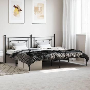 VidaXL Kopfteilbett Metall Schwarz 200x200 cm