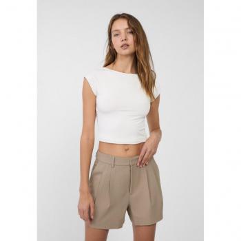Stradivarius Pantaloncini Eleganti Marrone 40 Pince
