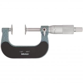 Mitutoyo Series 123-126 Disk Type Micrometer, Measurement Range: 1 inch