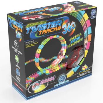 Mindscope Twister Tracks Trax 360 Loop Neon Glow Track with Light-Up Car