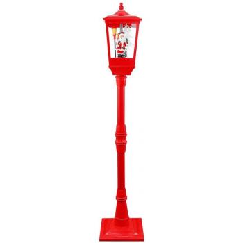 Lampione Rosso di Natale con Melodie e Mini Lucciole H180 cm