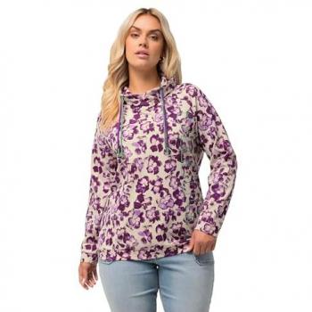 Gelbes Ulla Popken Sweatshirt für Damen, Größe 50/52 – Baumwolle/Polyester
