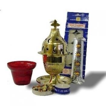 Estación de Incienso y Té: Quemador de Carbón con Nag Champa, Torena 638