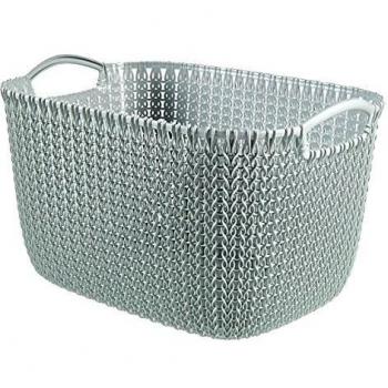 Panier de Rangement pour la Salle de Bain CURVER 19L, Aspect Tricot