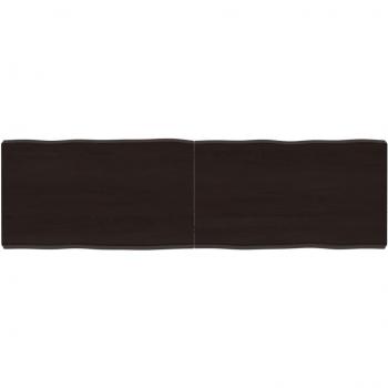 Solid Wood Live Edge Table Top Dark Brown 140x40x(2-6) cm vidaXL