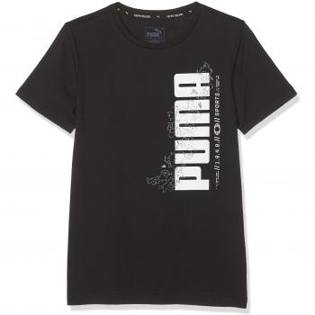 Camiseta Puma Active Sports para niños, color negro, talla 4-5 años