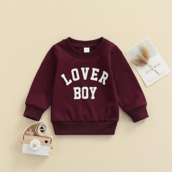 Sweat-shirt pour petit garçon, manches longues, col rond, impression de lettres, automne (0-3 ans)