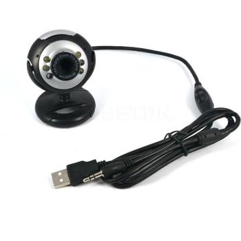 Kebidu 30 M Pixel USB‑Webcam mit Mikrofonsystem, 6 LED‑Ansteuerung und Netzanschluss für Desktop/Notebook